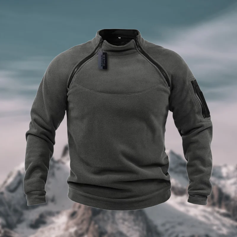 Insulating Men's Fleece Pullover - Tactical Zip Crew - Image 2