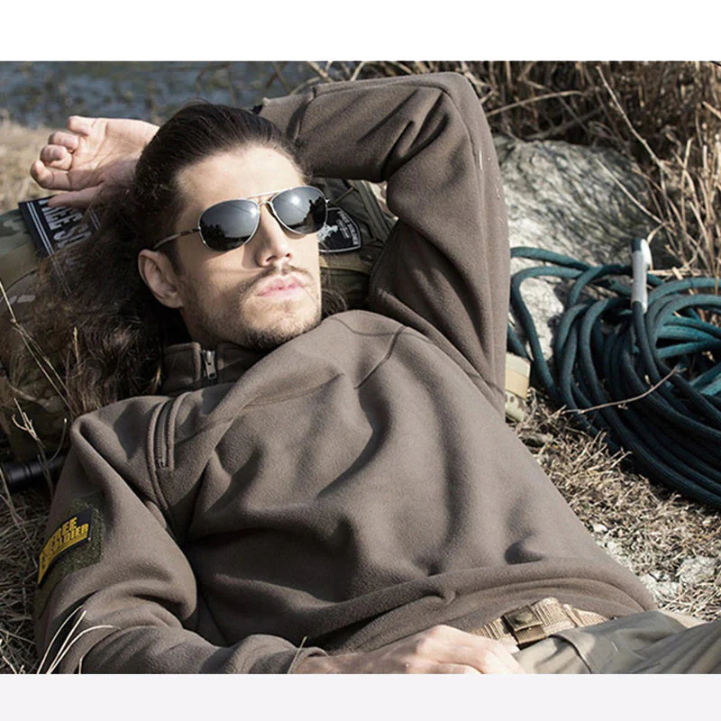 Insulating Men's Fleece Pullover - Tactical Zip Crew - Image 3