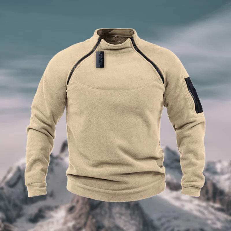 Insulating Men's Fleece Pullover - Tactical Zip Crew - Image 5