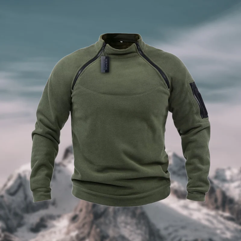 Insulating Men's Fleece Pullover - Tactical Zip Crew - Image 6