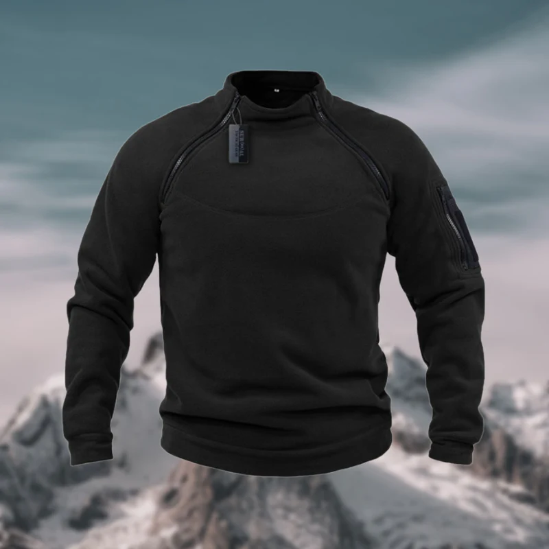 Insulating Men's Fleece Pullover - Tactical Zip Crew - Image 7