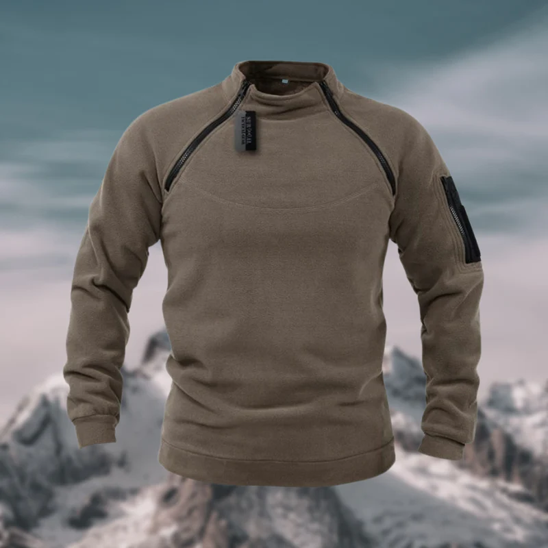 Insulating Men's Fleece Pullover - Tactical Zip Crew - Image 9