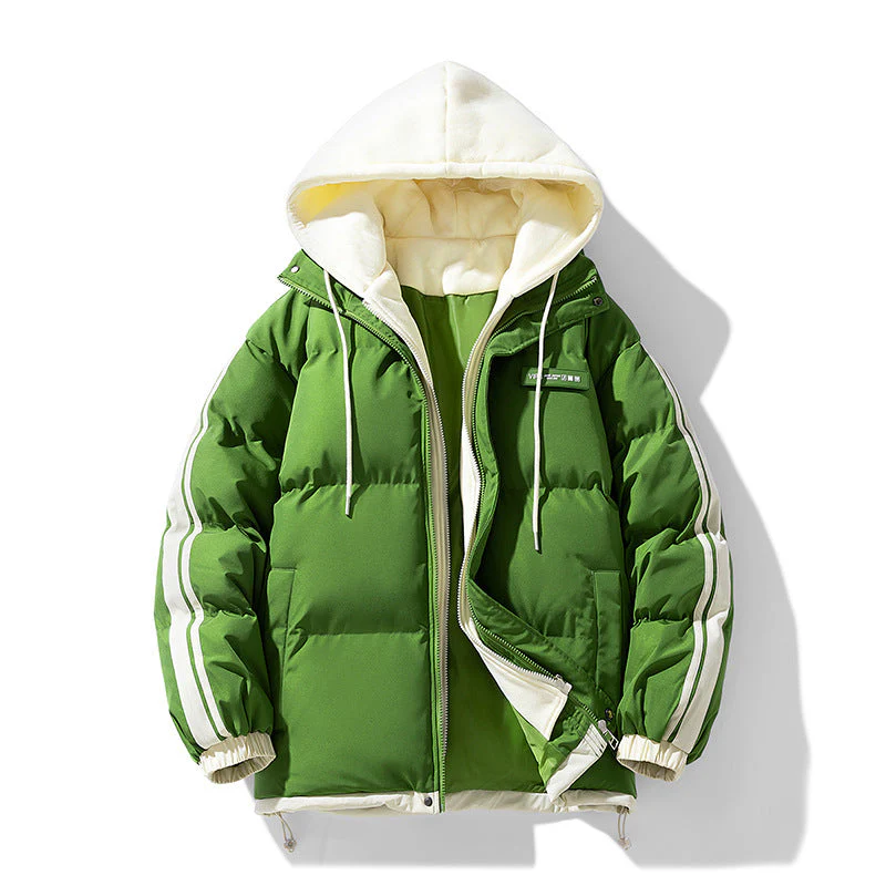 Insulating Men's Hooded Puffer Jacket - Boxy Polyester - Image 3