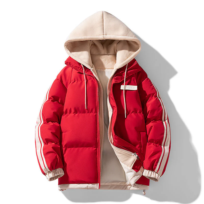 Insulating Men's Hooded Puffer Jacket - Boxy Polyester - Image 4