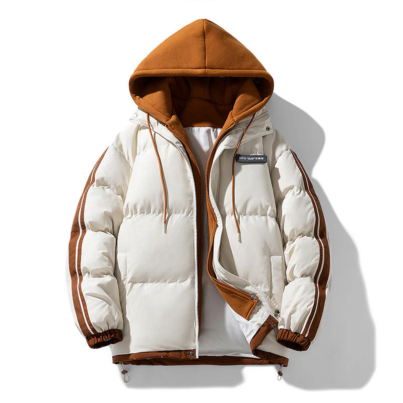Insulating Men's Hooded Puffer Jacket - Boxy Polyester - Image 5