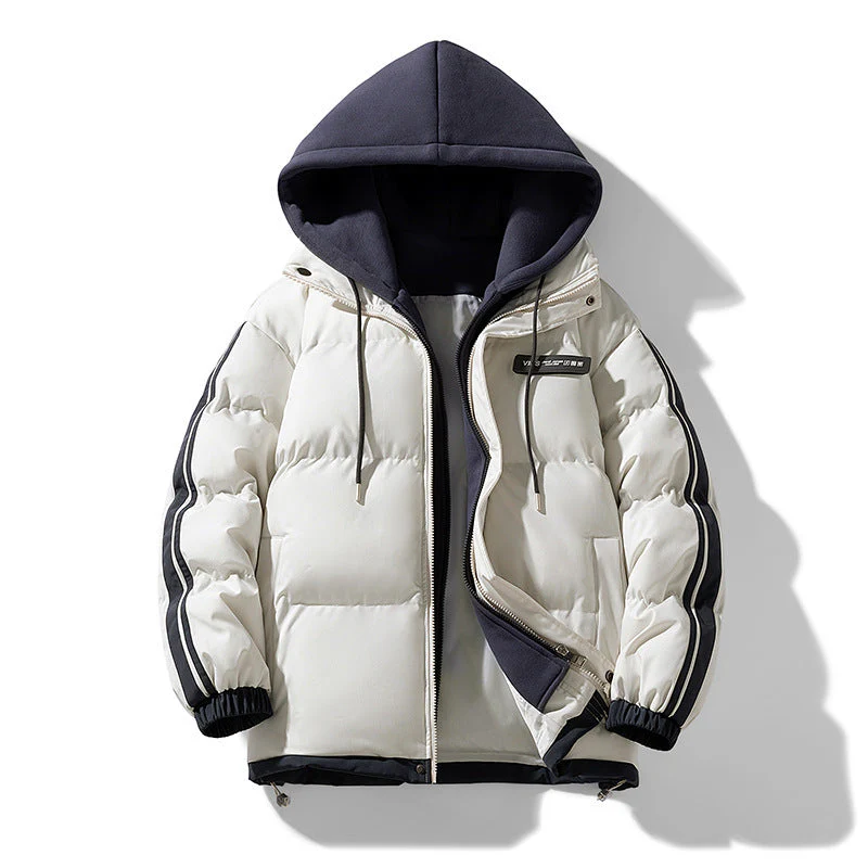 Insulating Men's Hooded Puffer Jacket - Boxy Polyester - Image 6