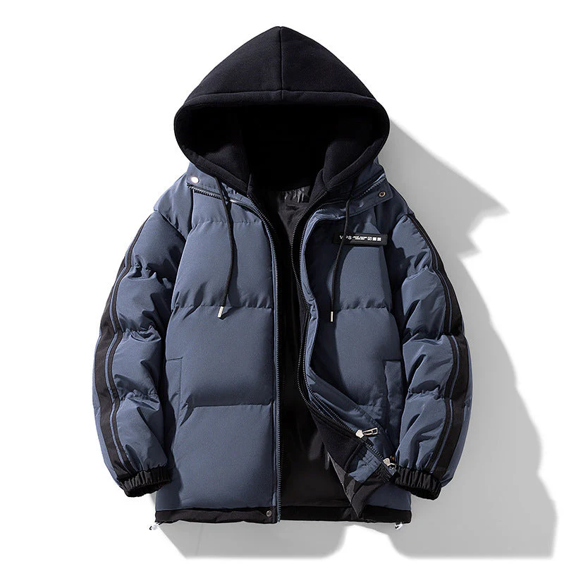 Insulating Men's Hooded Puffer Jacket - Boxy Polyester - Image 7