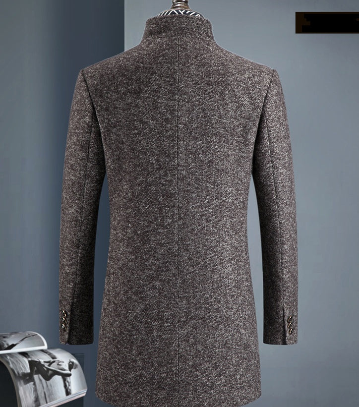 Insulating Men's Overcoat - Single-Breasted, Wool, Commute - Image 3