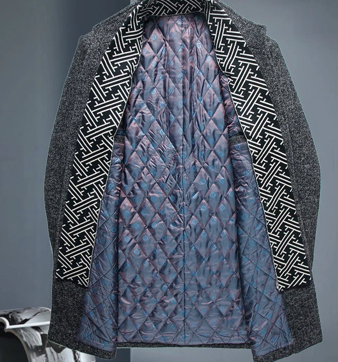 Insulating Men's Overcoat - Single-Breasted, Wool, Commute - Image 4