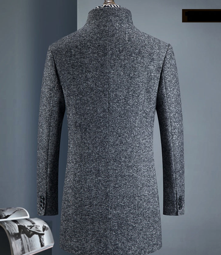 Insulating Men's Overcoat - Single-Breasted, Wool, Commute - Image 5