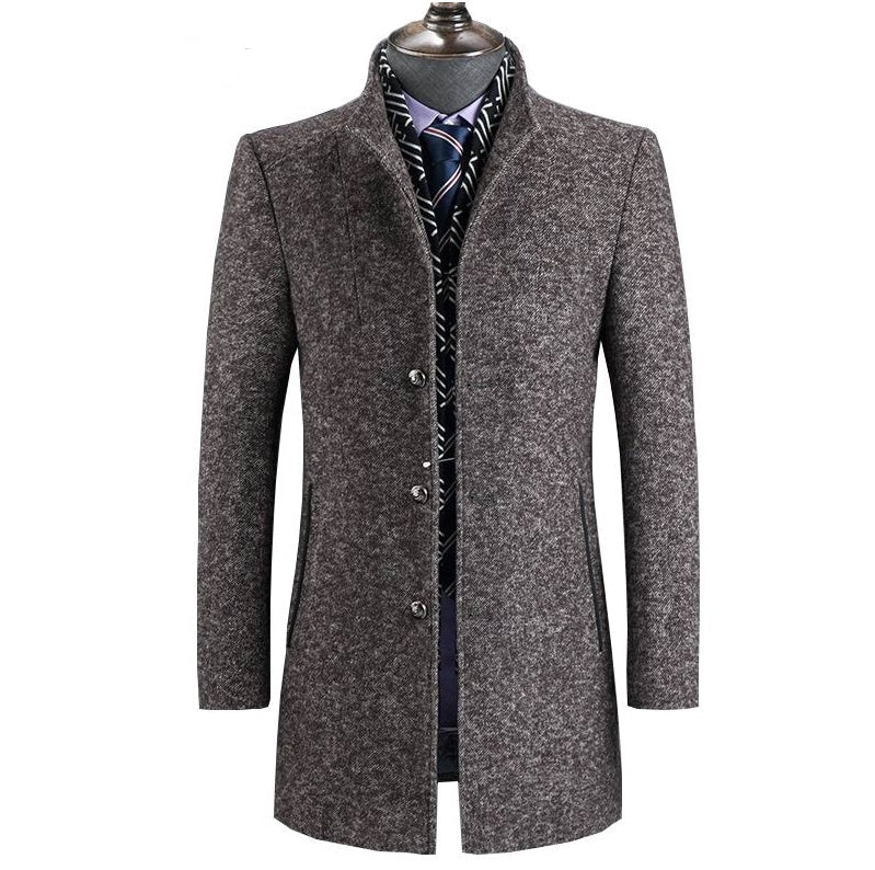 Insulating Men's Overcoat - Single-Breasted, Wool, Commute - Image 6