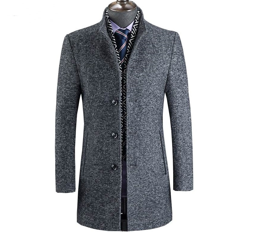 Insulating Men's Overcoat - Single-Breasted, Wool, Commute - Image 7