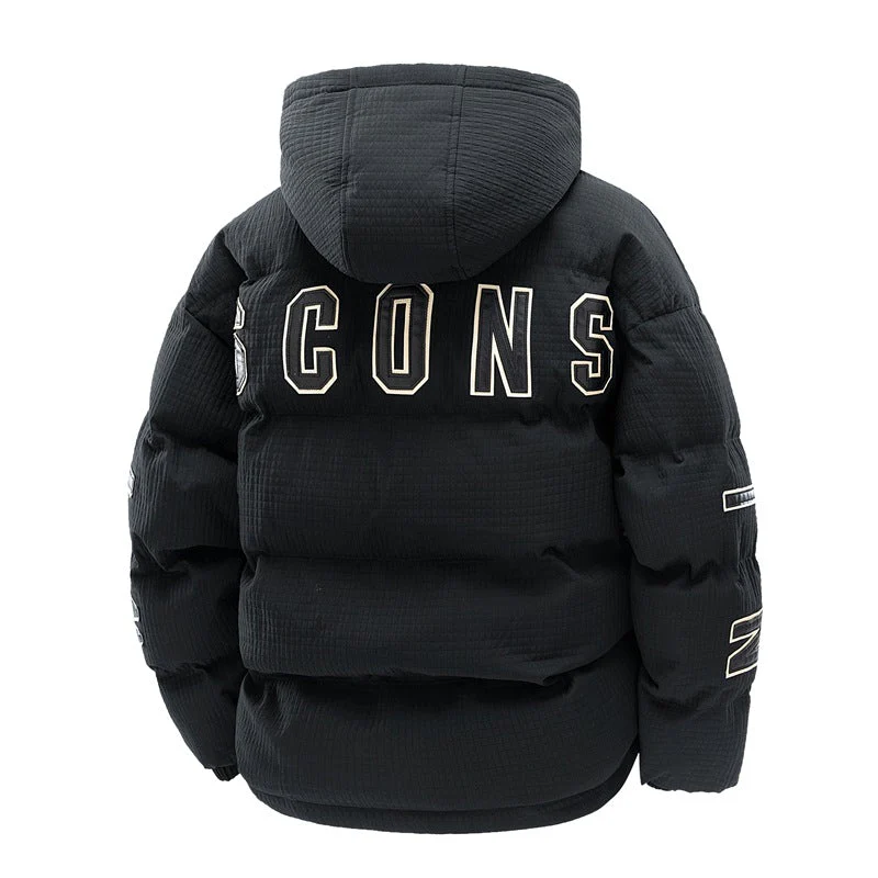 Insulating Men's Puffer Coat - Boxy Cut, Quilted, For Winter - Image 4