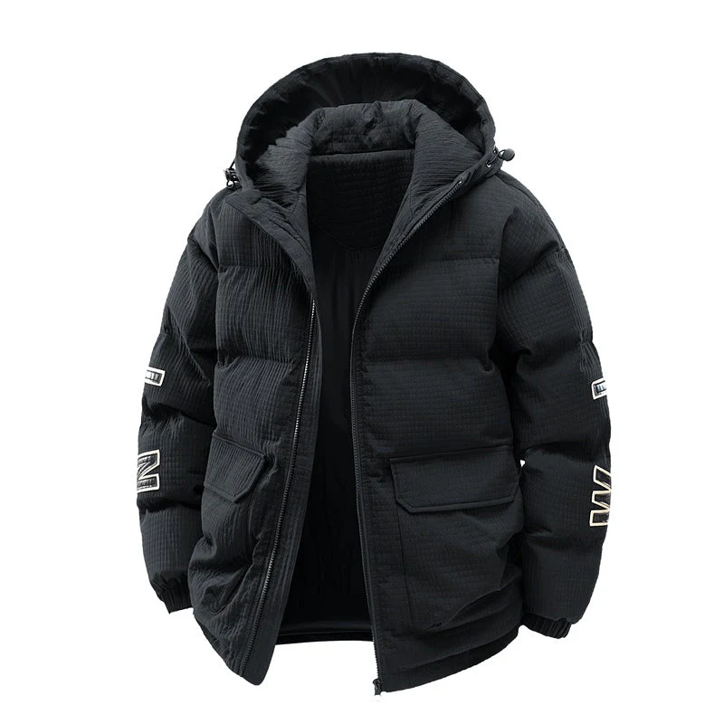 Insulating Men's Puffer Coat - Boxy Cut, Quilted, For Winter - Image 5