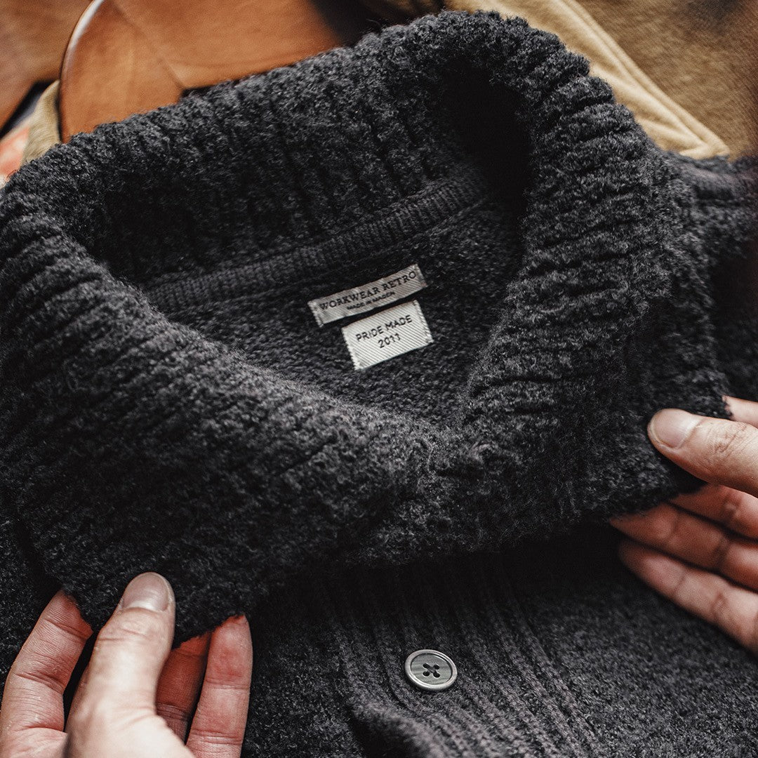 Insulating Men's Shawl Sweater - Sherpa Pullover, Winter - Image 3
