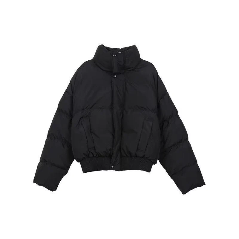 Insulating Men's Short Puffer Coat - Boxy Cropped, Linen - Image 2