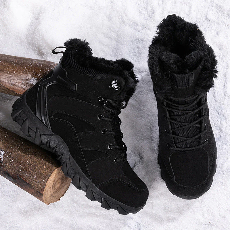 Insulating Men's Snow Boots - Mid Tube, Cowhide, Winter - Image 2