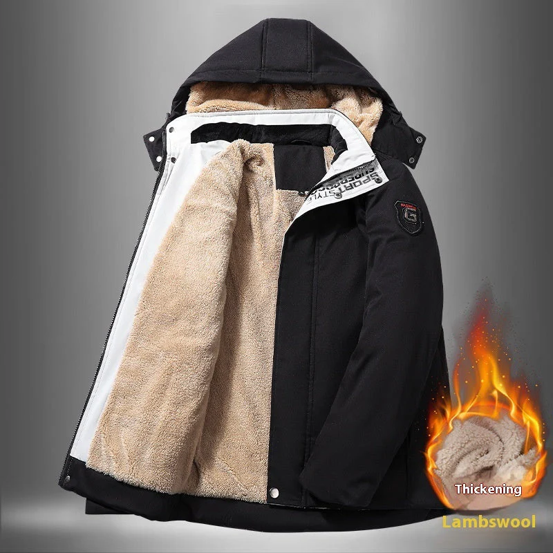 Insulating Mens Hooded Jacket - Straight, Polyester, Winter - Image 7