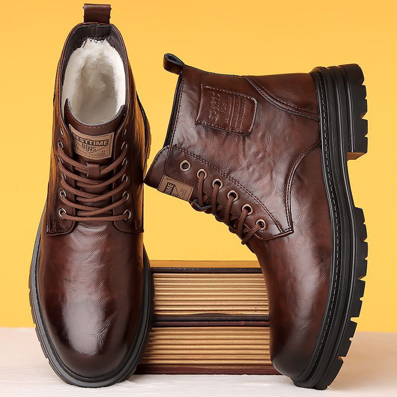 Insulating Mens Martin Boots - Midcalf Microfiber Winter