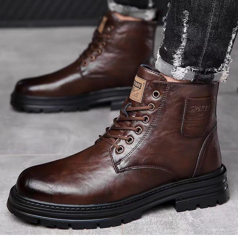 Insulating Mens Martin Boots - Midcalf Microfiber Winter - Image 3