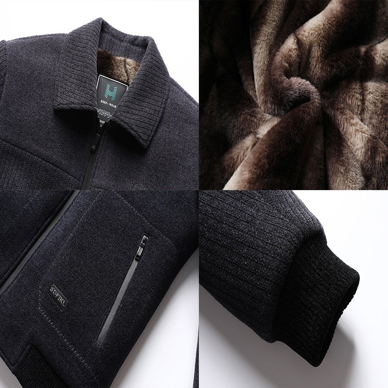 Insulating Refined Men's Padded Coat - Straight Velvet - Image 2
