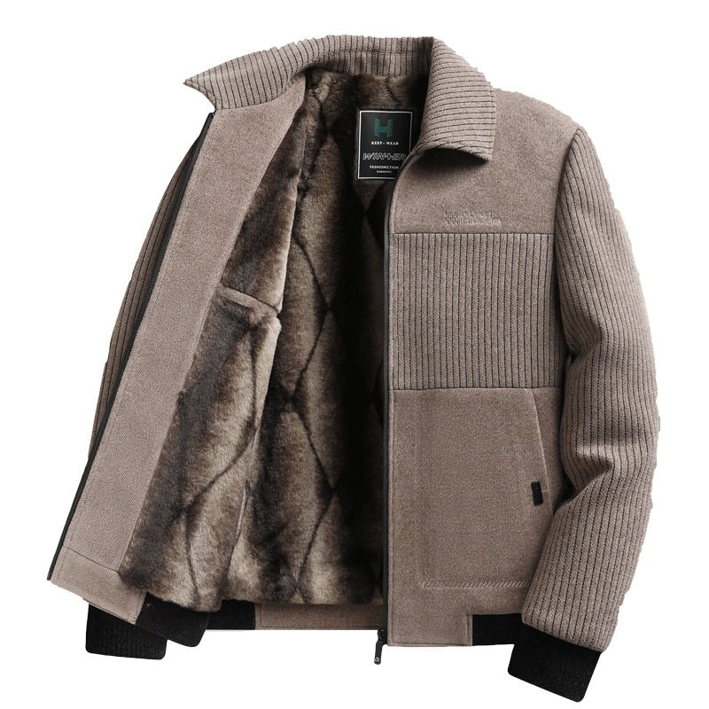 Insulating Refined Men's Padded Coat - Straight Velvet - Image 3