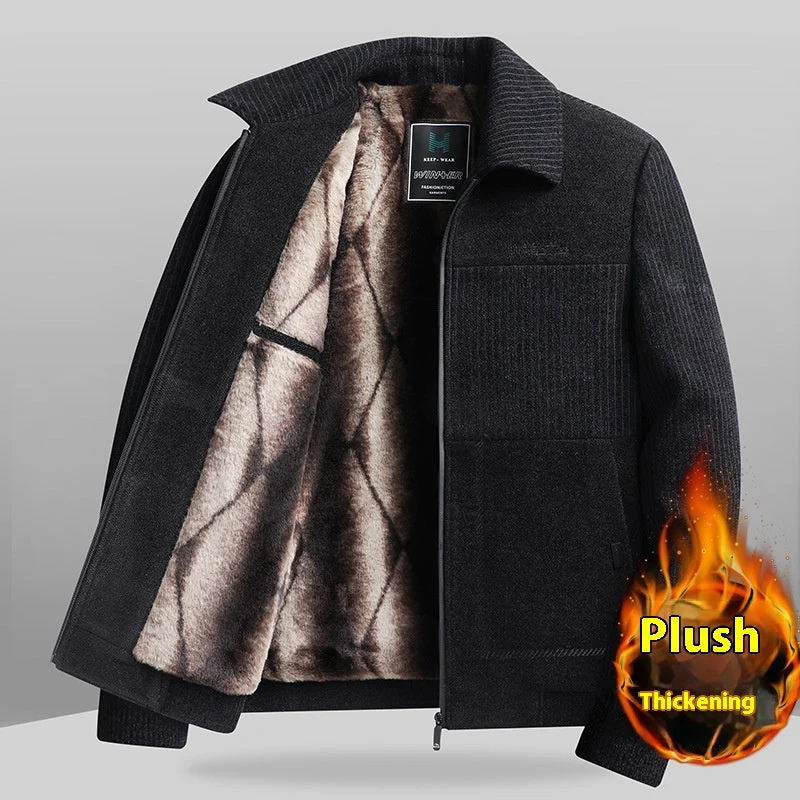 Insulating Refined Men's Padded Coat - Straight Velvet - Image 6