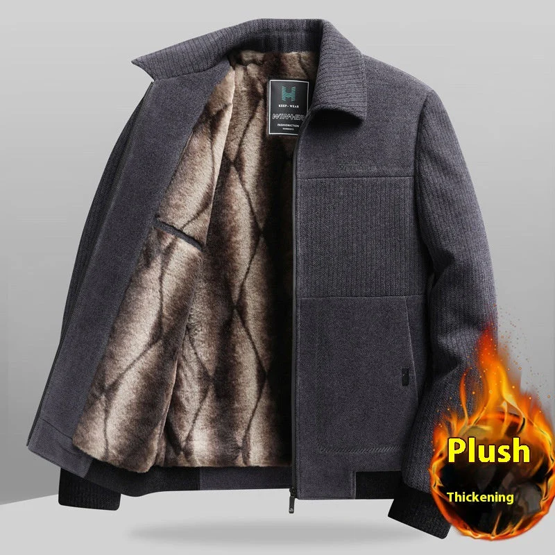 Insulating Refined Men's Padded Coat - Straight Velvet - Image 7