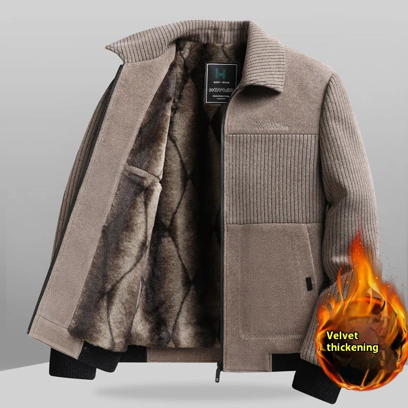 Insulating Refined Men's Padded Coat - Straight Velvet - Image 8