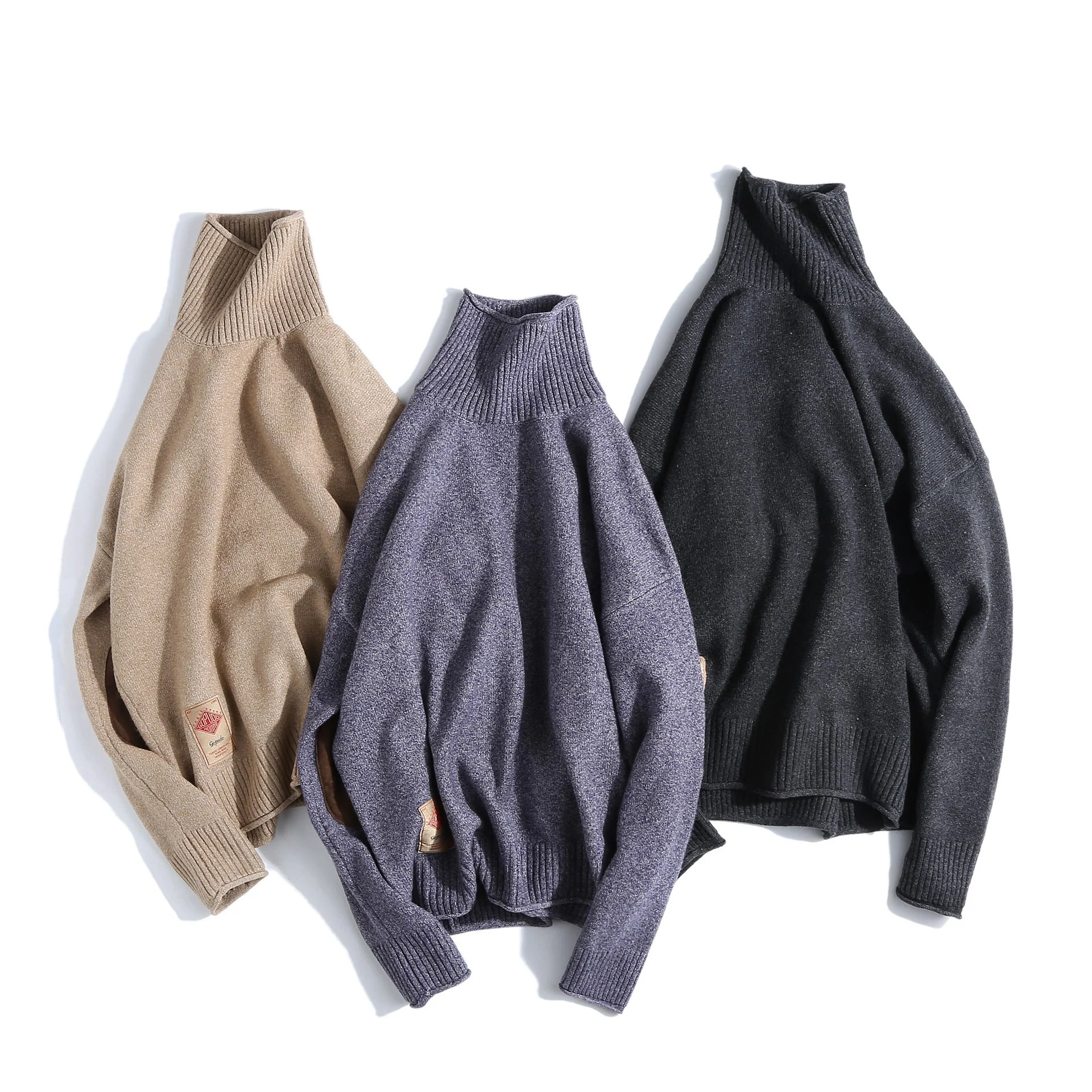 Insulating Relaxed Men Turtleneck Sweater - Pullover Knit Winter - Image 4