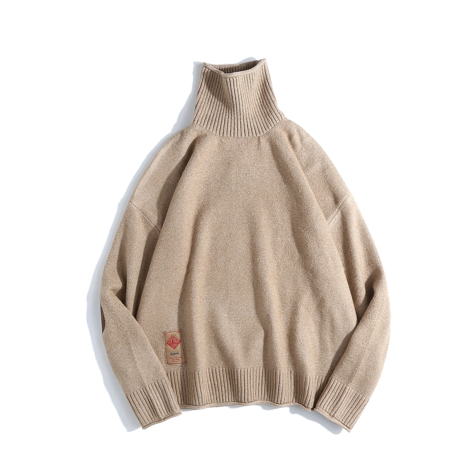 Insulating Relaxed Men Turtleneck Sweater - Pullover Knit Winter - Image 8
