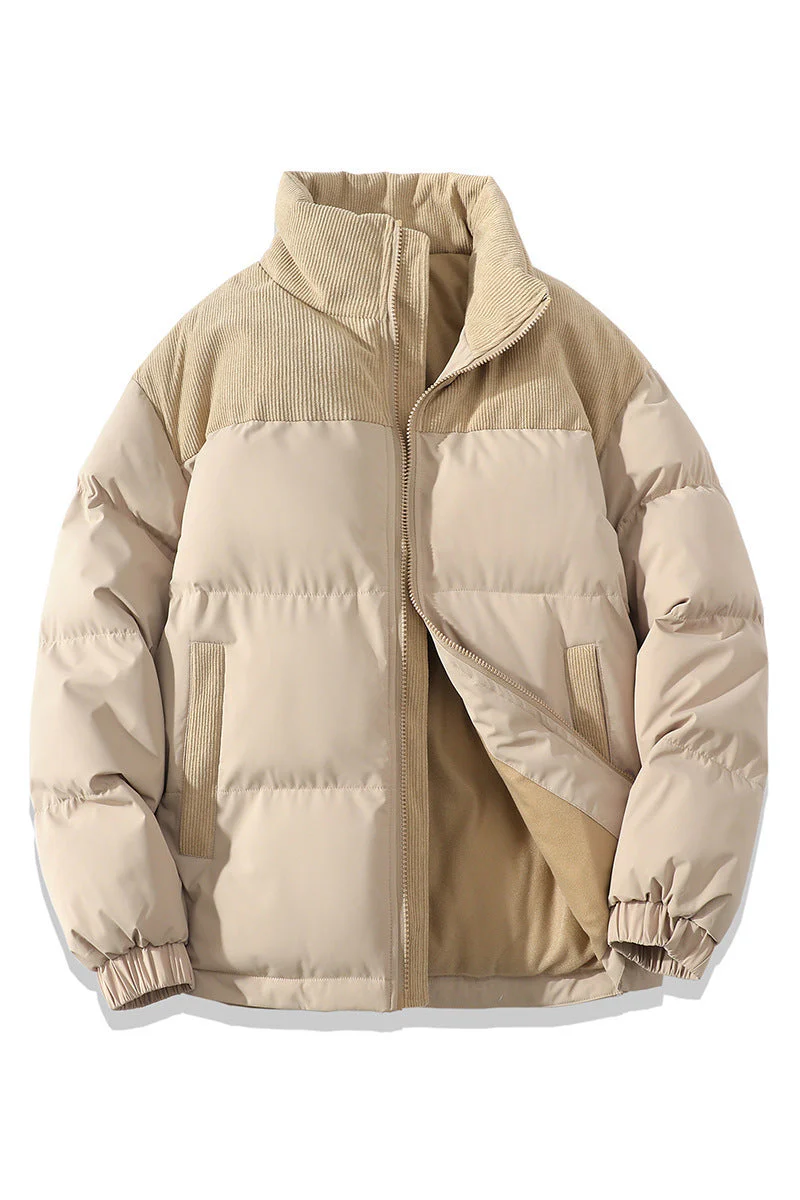 Insulating Unisex Puffer Coat - Stand Collar, Cotton - Image 7