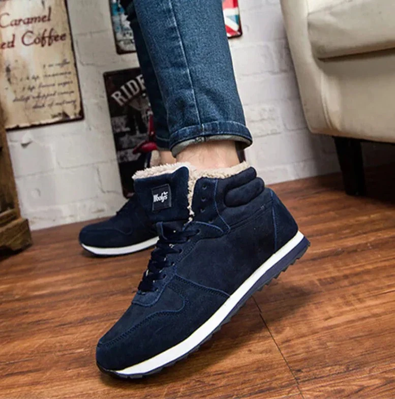 Insulating Unisex Snow Boots - High Top Suede, Faux Fur - Image 3
