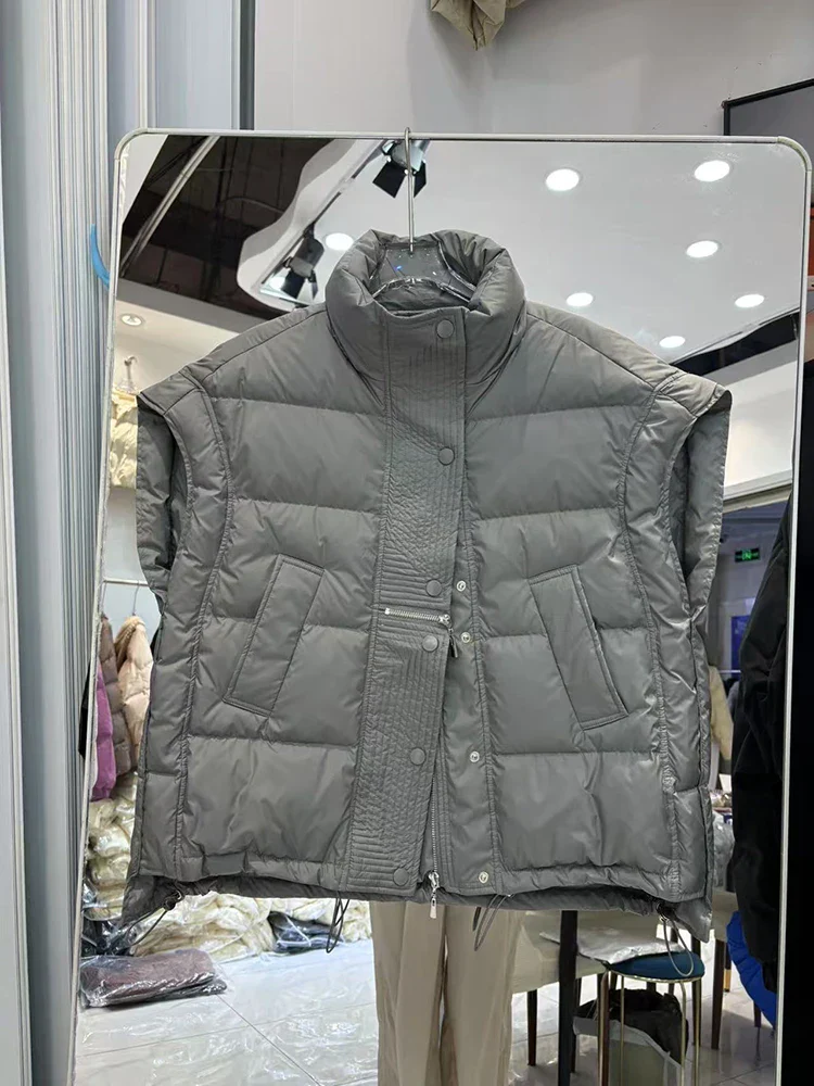 Insulating Women’s Down Vest - Cropped, Duck, Winter - Image 26