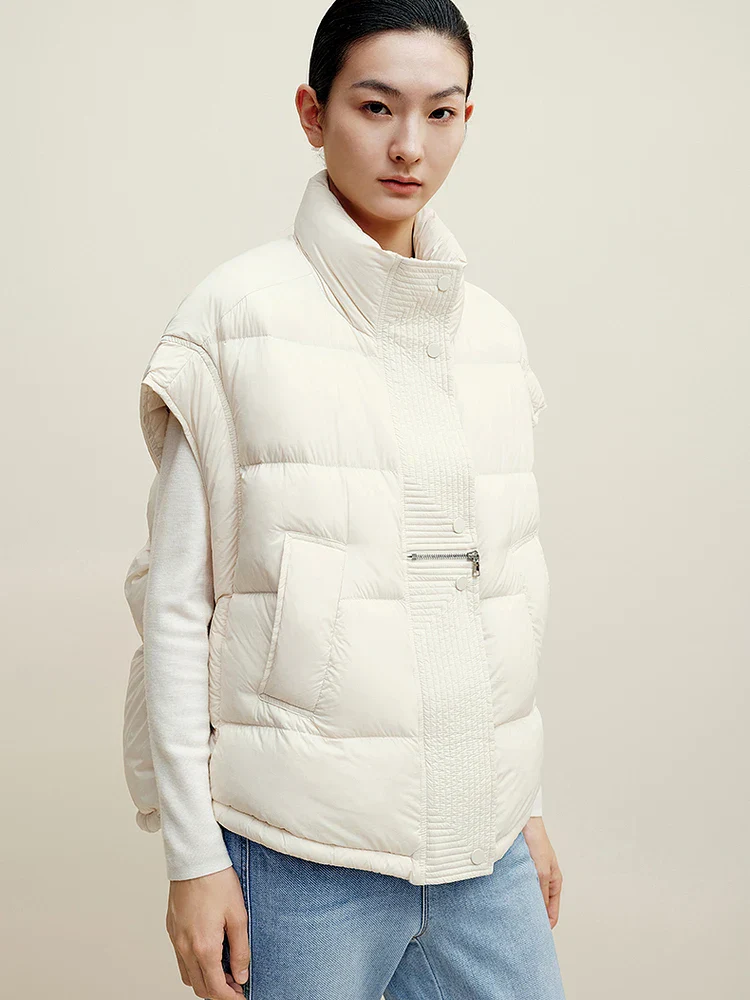 Insulating Women’s Down Vest - Cropped, Duck, Winter - Image 4