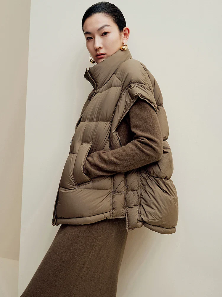 Insulating Women’s Down Vest - Cropped, Duck, Winter - Image 9