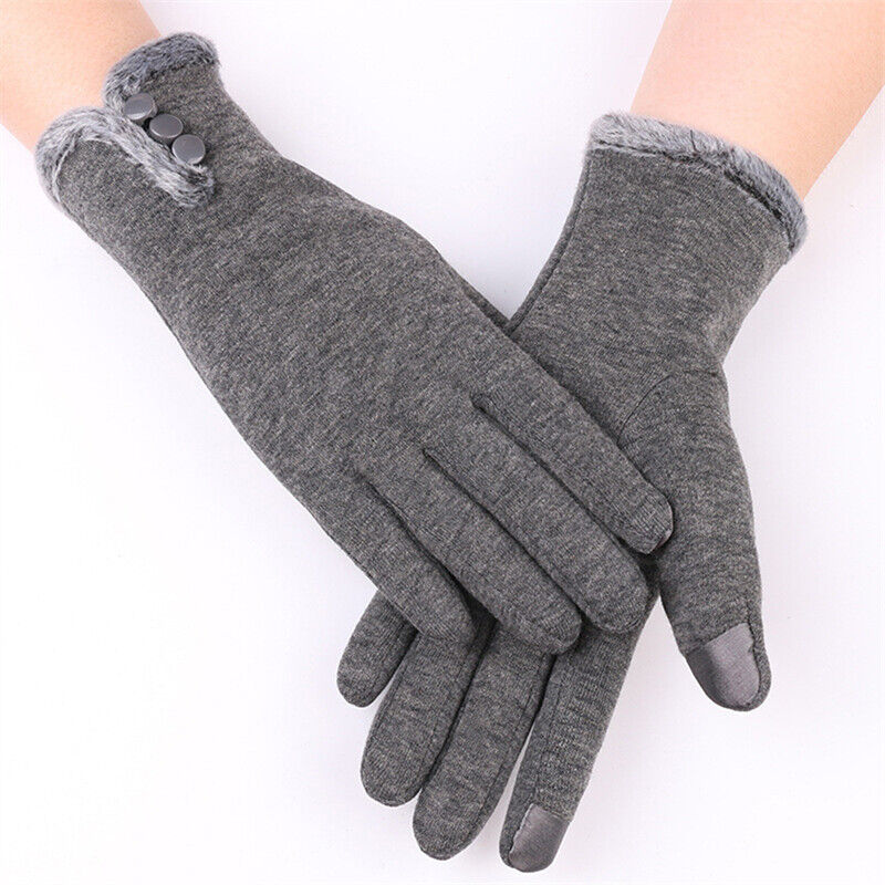 Insulating Women’s Gloves - Fitted Faux Fur Cuff, Cashmere - Image 3