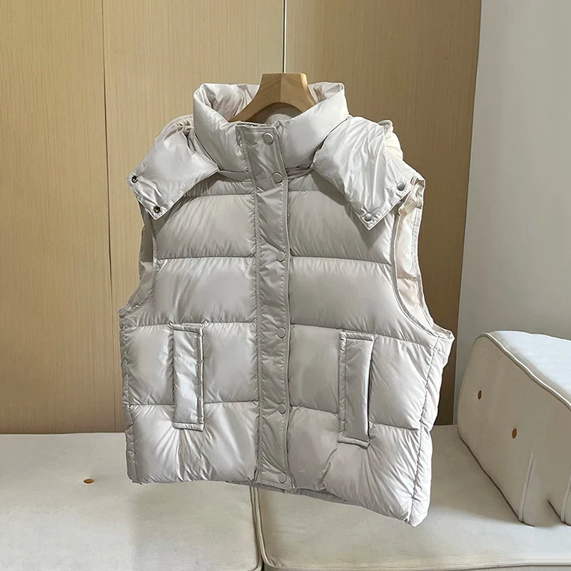 Insulating Women’s Hooded Puff Vest - Hip-Length, Down - Image 25