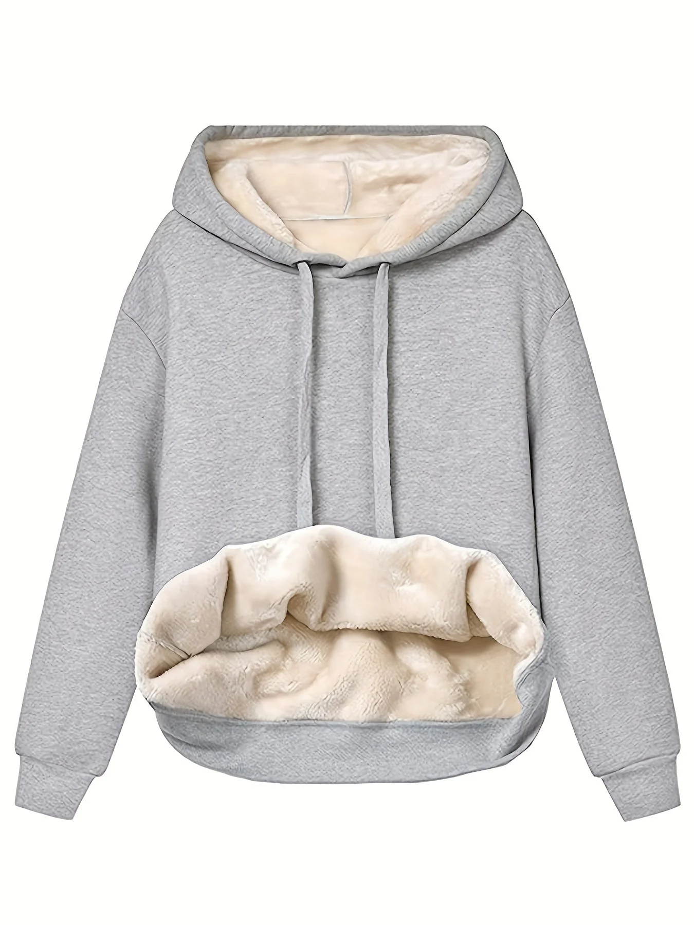 Insulating Women’s Hoodie - Relaxed Pullover, Fleece - Image 4