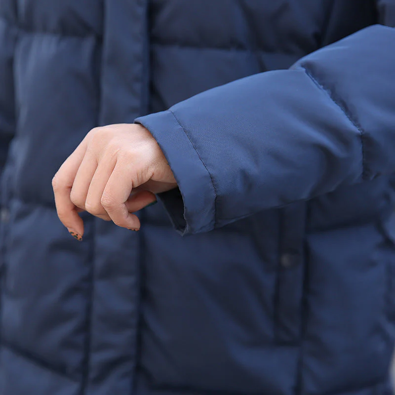 Insulating Women's Long Coat - Quilted Polyester, Commute - Image 4