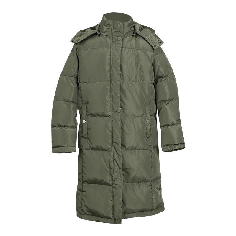 Insulating Women's Long Coat - Quilted Polyester, Commute - Image 5