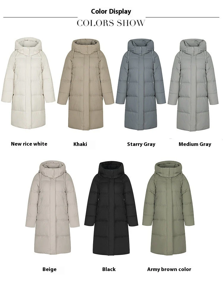 Insulating Women’s Long Puffer Coat - Hooded Quilted Winter - Image 3
