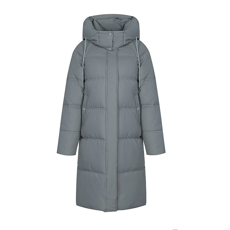 Insulating Women’s Long Puffer Coat - Hooded Quilted Winter - Image 4