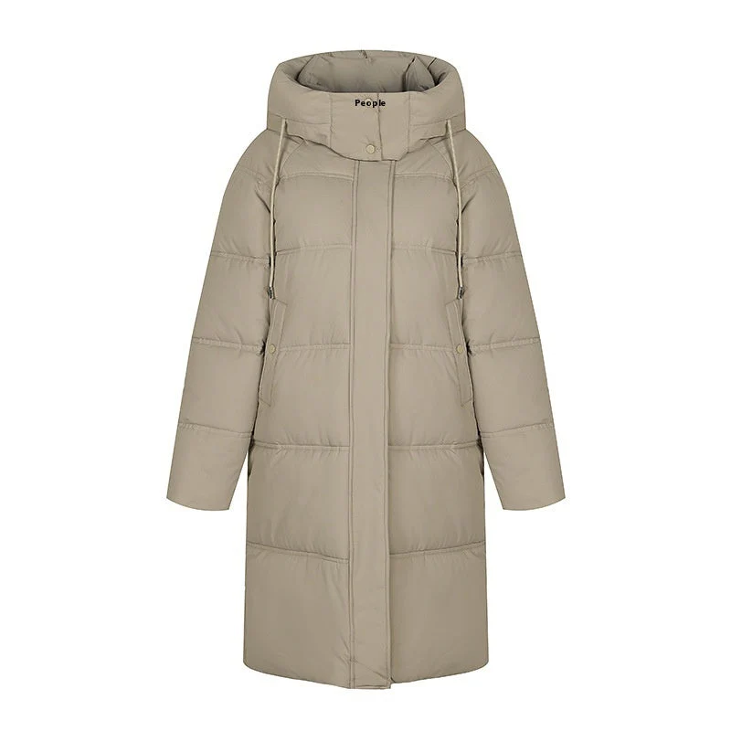 Insulating Women’s Long Puffer Coat - Hooded Quilted Winter - Image 6