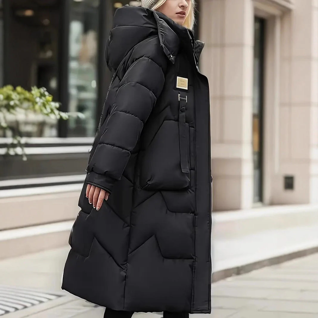 Insulating Women’s Long Puffer Coat - Quilted, Citywear - Image 2