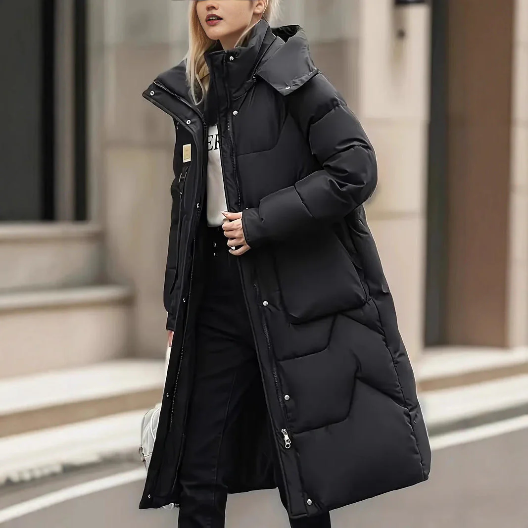 Insulating Women’s Long Puffer Coat - Quilted, Citywear - Image 3
