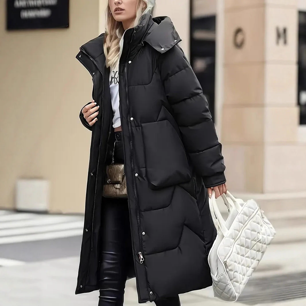 Insulating Women’s Long Puffer Coat - Quilted, Citywear - Image 4