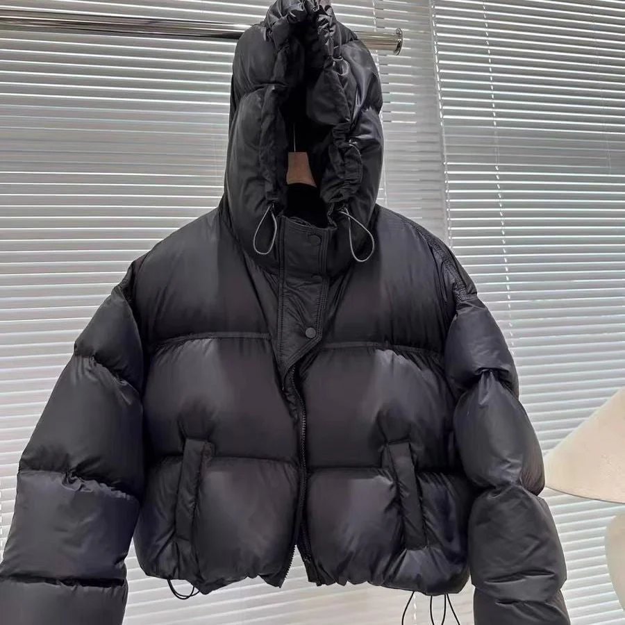 Insulating Women’s Puffer Coat – Cropped, Cotton, Winter - Image 7