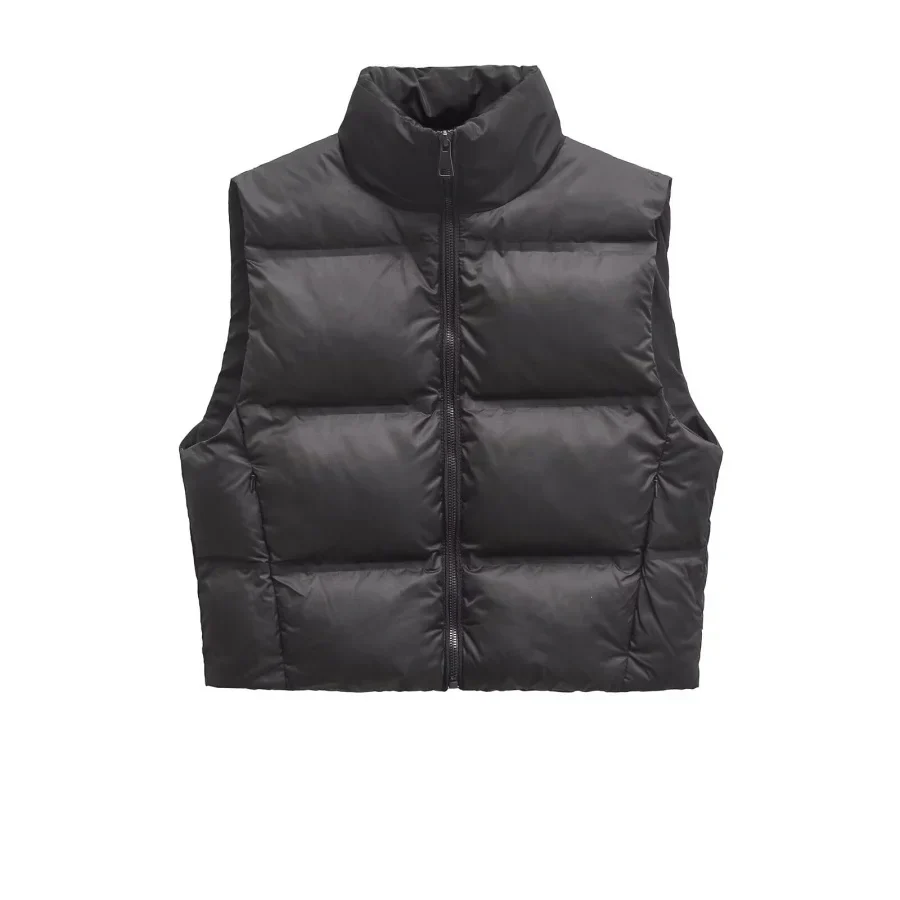 Insulating Women’s Puffer Vest - Oversized Quilted Cotton - Image 8