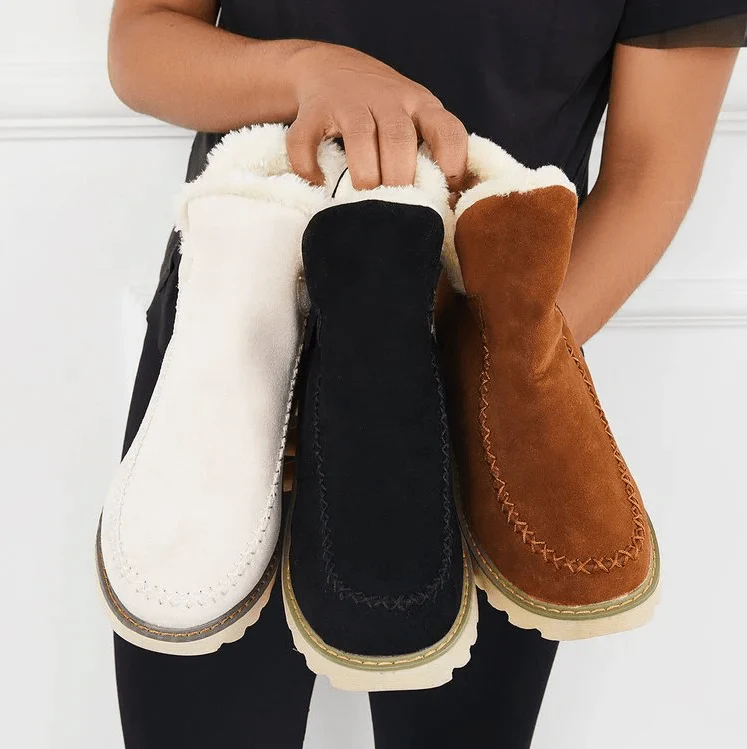Insulating Women’s Winter Boots - Ankle Suede, Fleece Lined - Image 3